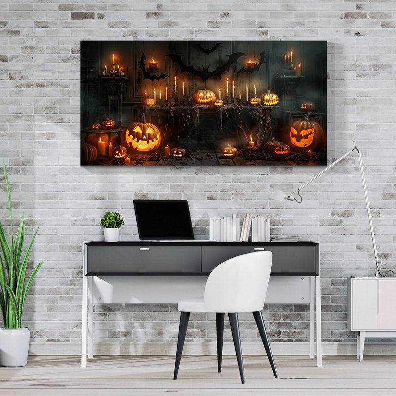 Art mural d'Halloween sur toile, H 12 po x l 18 po