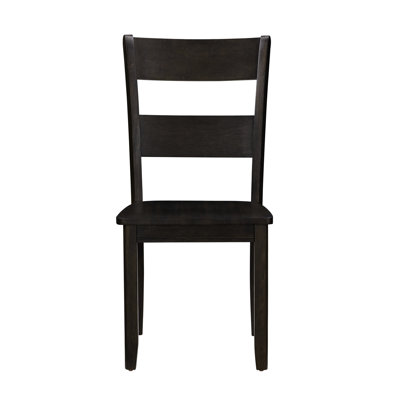 De 2 chaises en bois au fini noyer, sièges de salle à manger à dossier haut sans accoudoirs, dossier solide, assise arrondie de 18 mm d'épaisseur, pieds fuselés, capacité de 220 lb, profondeur de siège de 16 po, chaise d'appoint 2 pièces de 18 po de hauteur, salle à manger, bois