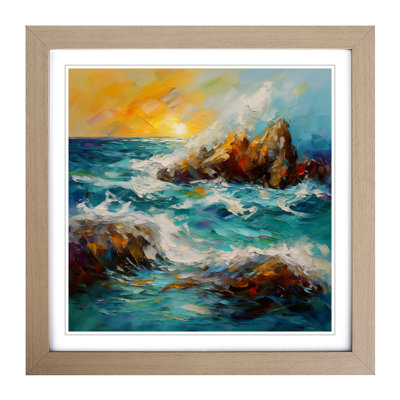 Ocean Palette Knife Painting No.6 - Framed Print