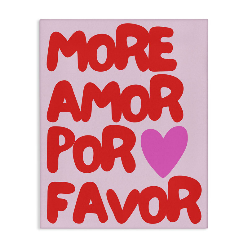  «More Amor», art mural sur toile par House of Lulu, H 48 po x l 36 po