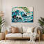 Art mural hawaïen océan vert en métal-1994760389