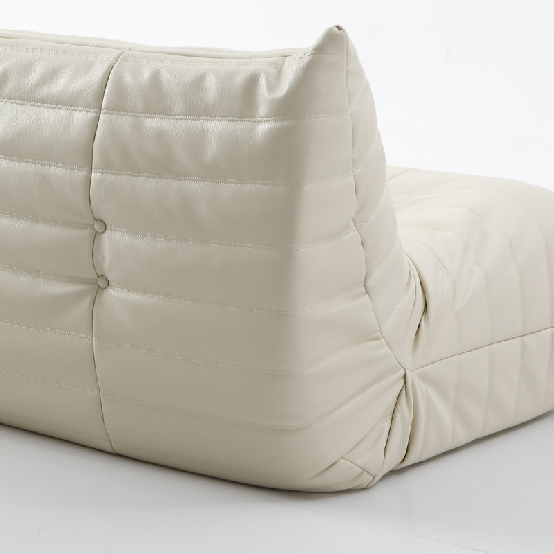 Canapé rembourré, canapé Lazy, Similicuir beige