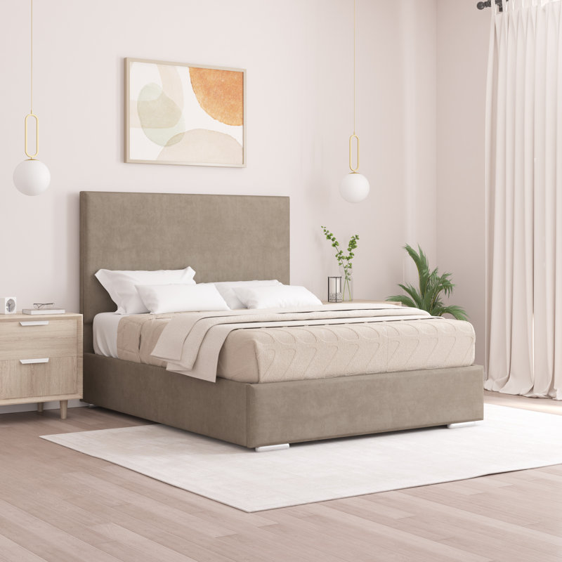Shetye Upholstered Bed, Super King (6'), Coffee