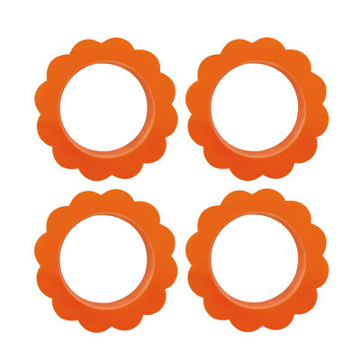 Orange Scallop Napkin Ring Set of 4