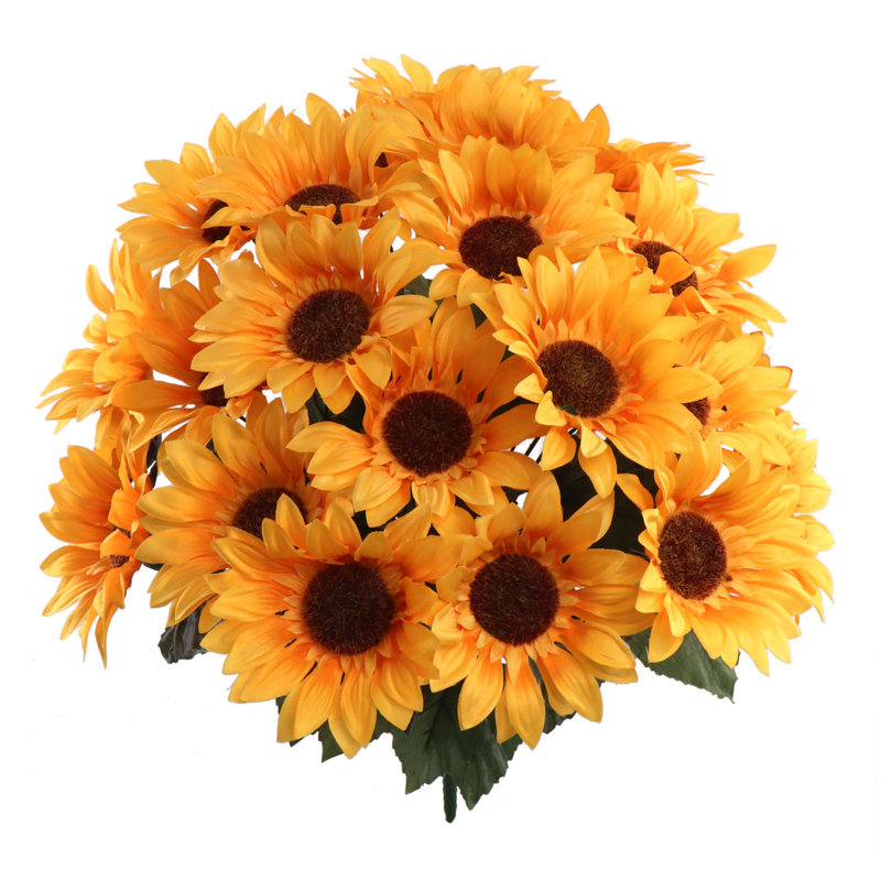 Soie tournesol buisson 24 fleurs, Paquet de 6