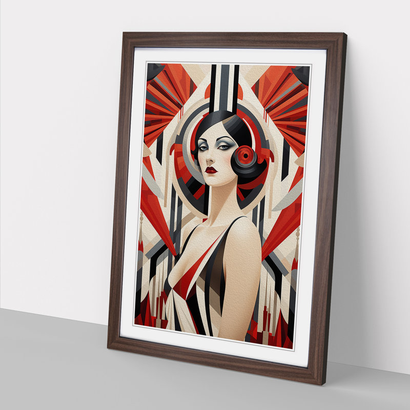Single Picture Frame Print on Wood, Walnut Framed, 46cm H x 34cm W
