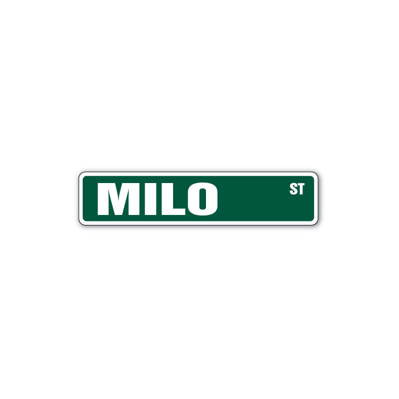 Plaque de rue Milo en plastique robuste 4 po x 18 po