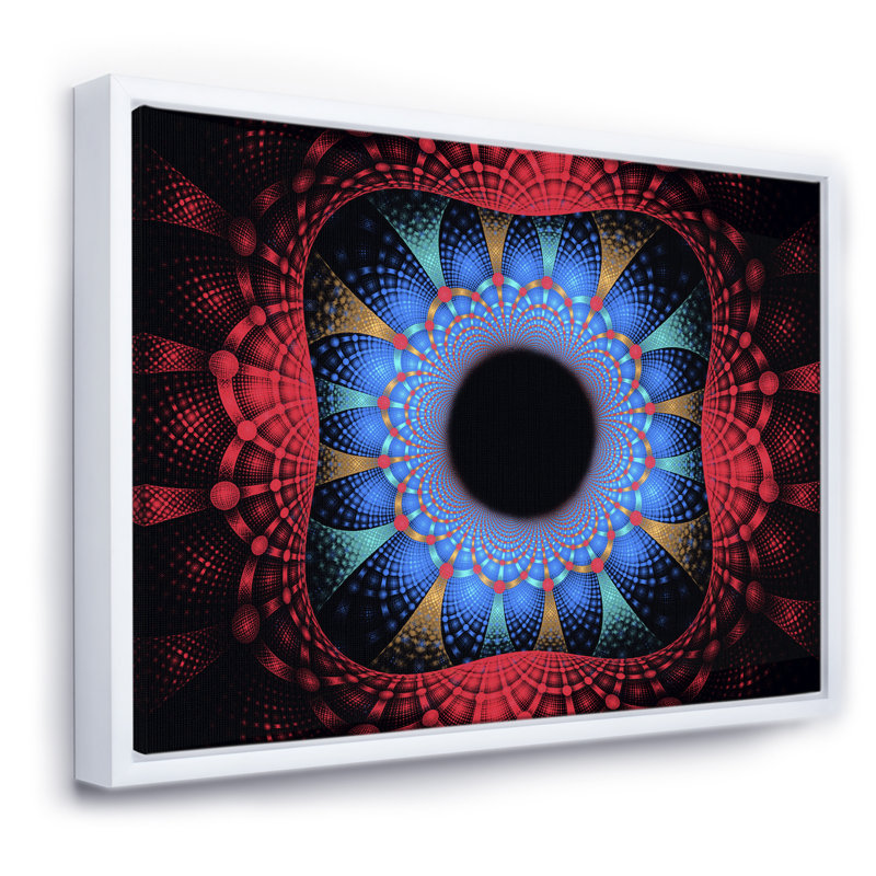 Fractale portail magique - impression sur toile, H 36 po x l 46 po x P 1,5 po, Toile avec cadre blanc