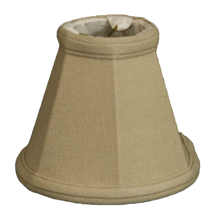 abat-jour en lin à candélabre H 4,25 po (attache), Beige