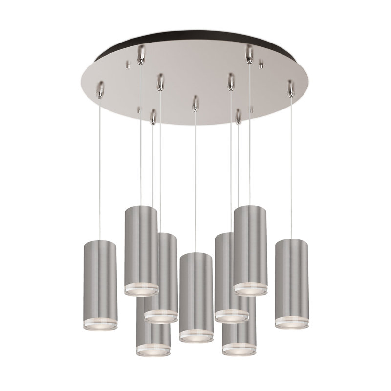 Cameo LED Pendant, Brushed Nickel, 9 Lights, 75 W