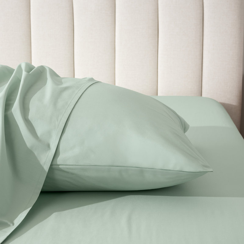 Organic 100% Cotton Percale Pillowcase, 2 Standard Pillowcases, Willow