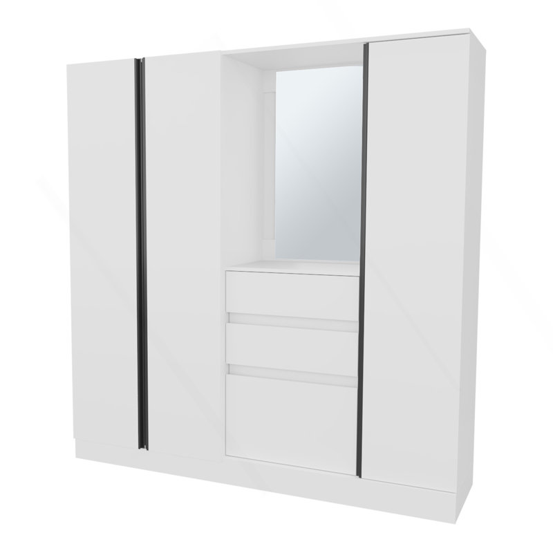 Armoire Minden, chambre à coucher, blanc