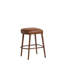 Tabouret de bar en faux cuir brun à hauteur de comptoir avec pieds et repose-pieds en métal, siège rembourré confortable pour îlot de cuisine, pub, comptoir de salle à manger, 2. Forme ovale, design ergonomique, matériau principal en polyuréthane-130040871