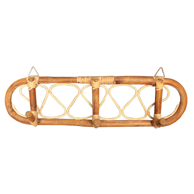 Iuli Rattan 3 - Hook Wall Mounted Coat Rack