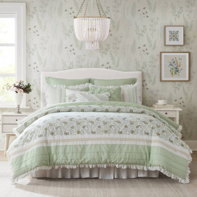9 Piece Cotton Percale Comforter Set King