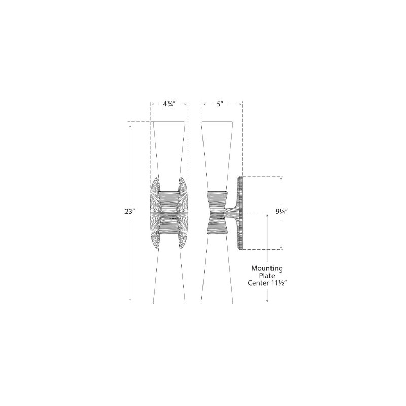 Kelly Wearstler Utopia Large Double Bath Sconce, Polished Nickel