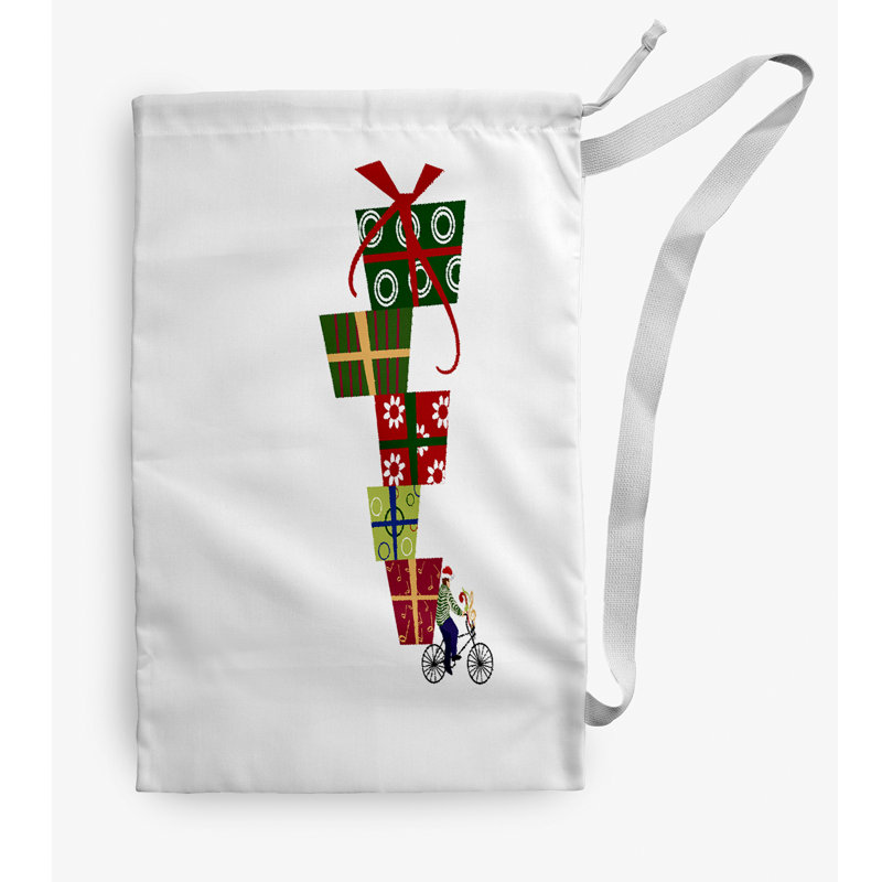 Fabric Laundry Bag with Handles, White, Small (29" H x 18" W)