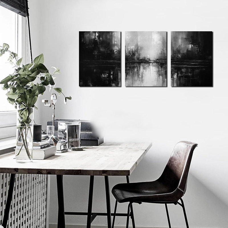 3 Piece Wrapped Canvas Print, 40 cm H x 90 cm W