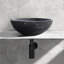 Lavabo vasque rond de luxe en marbre naturel gris foncé, lavabo vasque rond de 15,8 po, finition mate, lavabo pour salle de bain gris, diamètre, dessus de comptoir-130837522