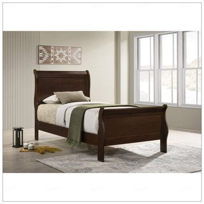 Cappuccino Twin Sleigh Bed