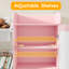 Rangement pour jouets de 168 cm de large avec 10 bacs en plastique, tablette et rangement pour jouets pour enfants avec 2 tableaux blancs magnétiques, 2 tiroirs et 2 placards pour chambre d'enfant, rose-129503908
