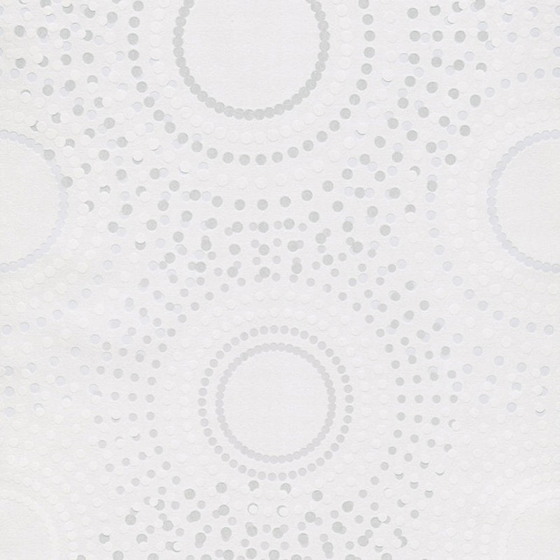 Rouleau de papier peint à motif de cercles et de pois L 33 pi x l 21 po Jack-Myles, Blanc
