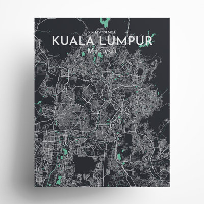 «Kuala Lumpur City Map», impression de luxe