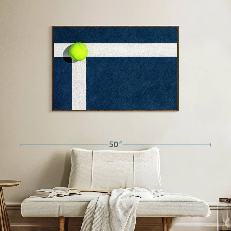 Cour de tennis, Cadre flottant en noyer, 40 po x 27 po