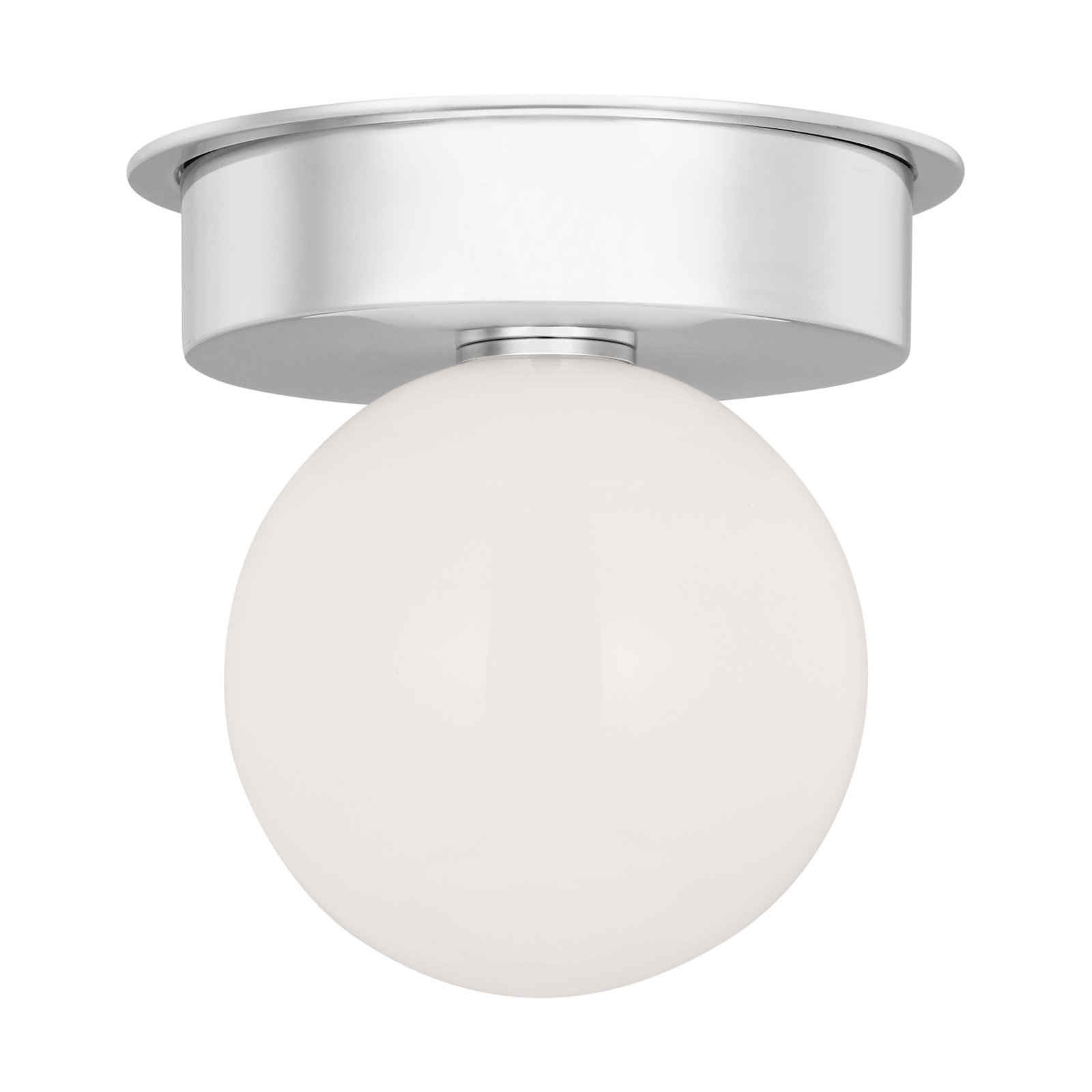 Allegra Single Light Glass Flush Mount, 7.88" H x 17.5" W x 17.5" D, Polished Nickel