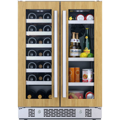 Avallon 23.81'' W Freestanding 64 Cans (12 oz.) 4.57 Cubic Feet Beverage Cooler with Wine Storage and Glass Door | Fridge.com