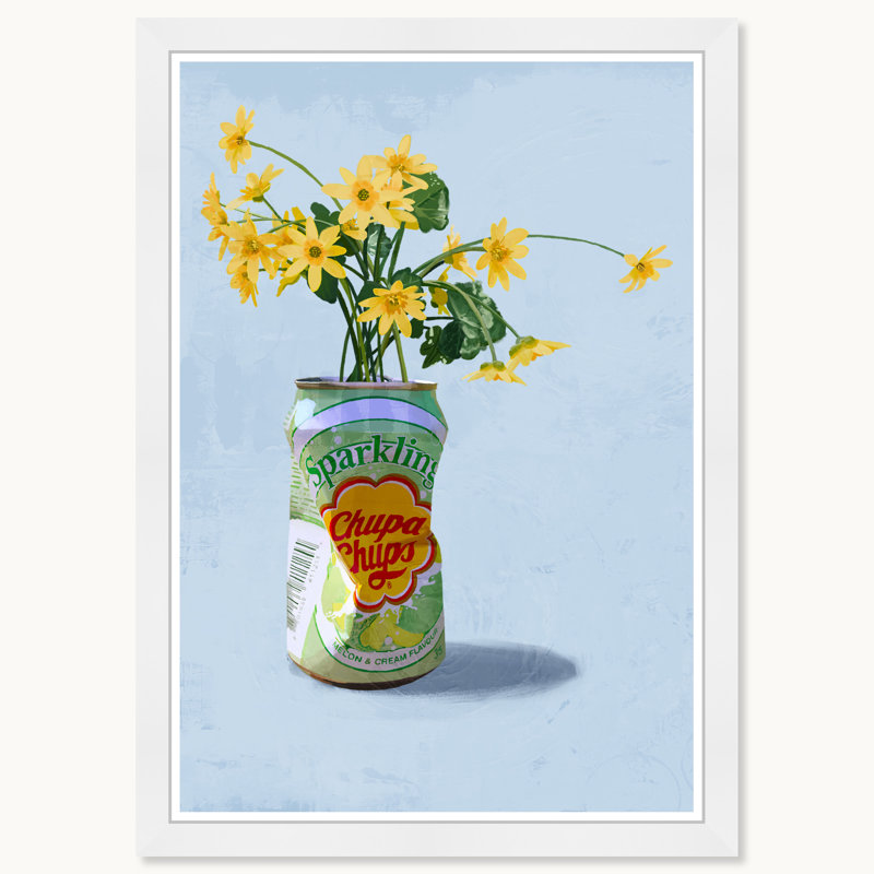 Vase floral scintillant, Cadre blanc