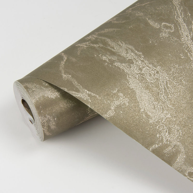 Rouleau de papier peint L 33 pi x l 21 po Marble, Chocolat