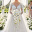 15,7 pouces ivoire blanc Calla lys et orchidée en cascade bouquet de mariée, chute d'eau de mariage artificielle