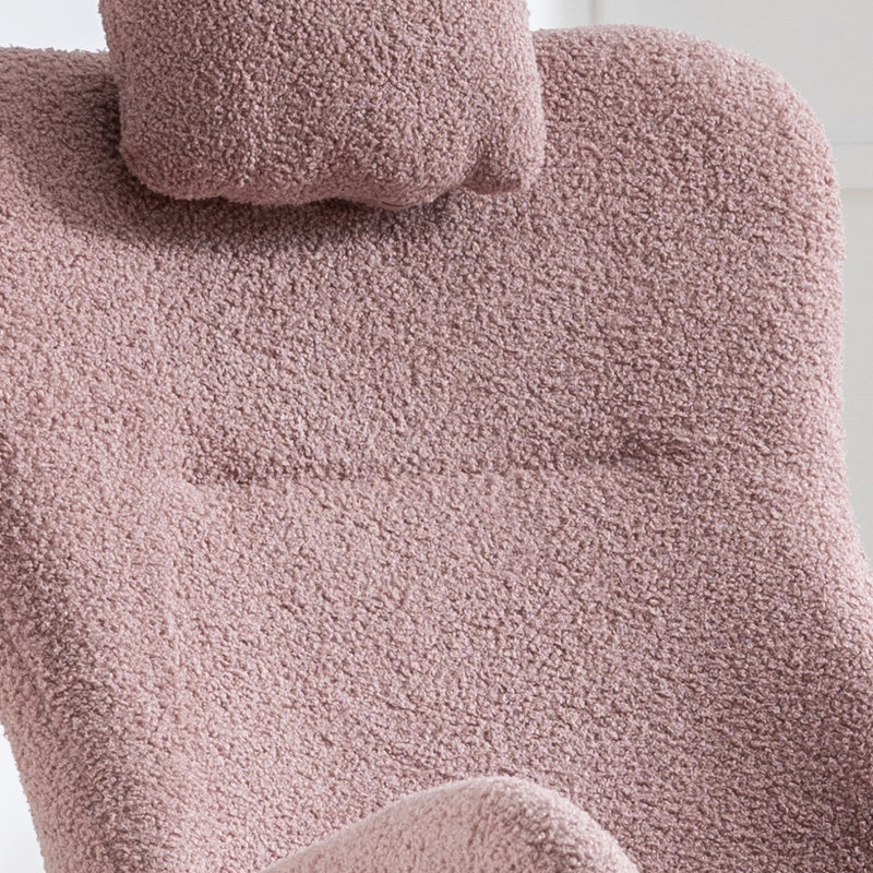 Chaise berçante en métal Jamaul, Rose
