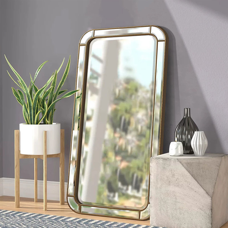 Miroirs rectangulaires pleine longueur en bois manufacturé