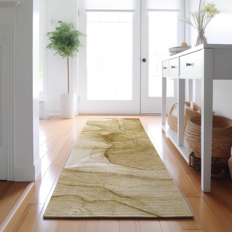 Premium Machine Washable Cerrito AMF507 Beige Rug, Runner 2'3" x 7'6"