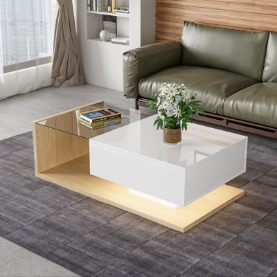 Solid Coffee Table with Storage