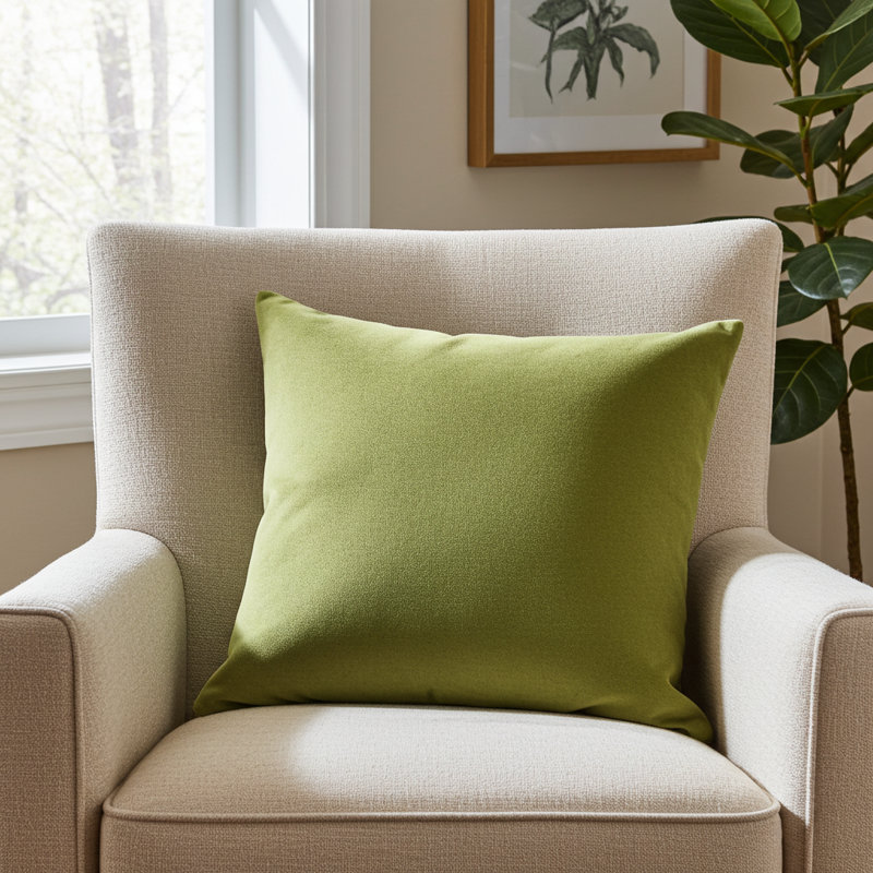 Pistachio Love Pillow Cover & Insert, Polyester, 16" H x 16" W, Square