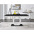 Scottsmoor Modern High Gloss Halo 6 Seater Dining Table Set with Luxury Velvet Dining Chairs-1682134142