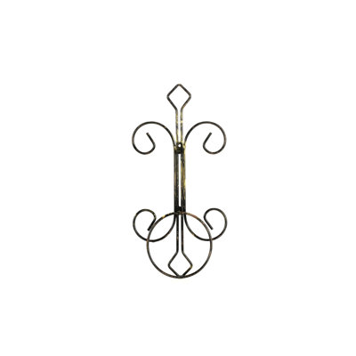 16" Single Pot Cast Metal Crest Wall Planter Decoration