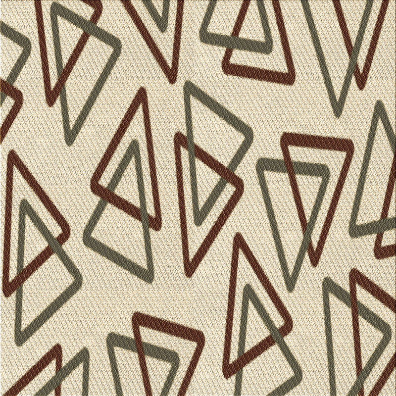 Tapis 100% à motifs lavables à la machine 2989 WSH-PAT974-BRN, Carré 7 pi