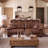 91.5" Vintage Brown PU Leather Sofa - Tufted Design & Included Accent Pillows-1668362973