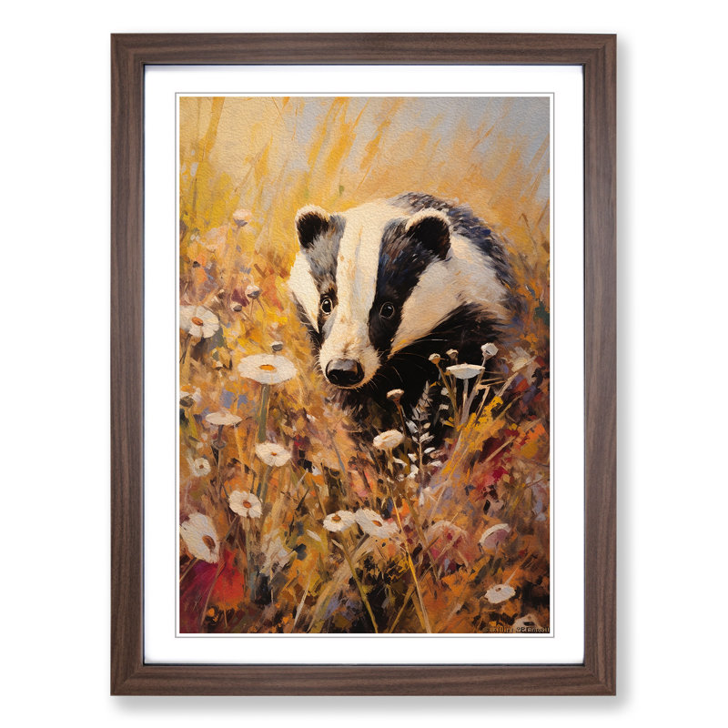 Single Picture Frame Print on Wood, 64cm H x 46cm W, Walnut Framed