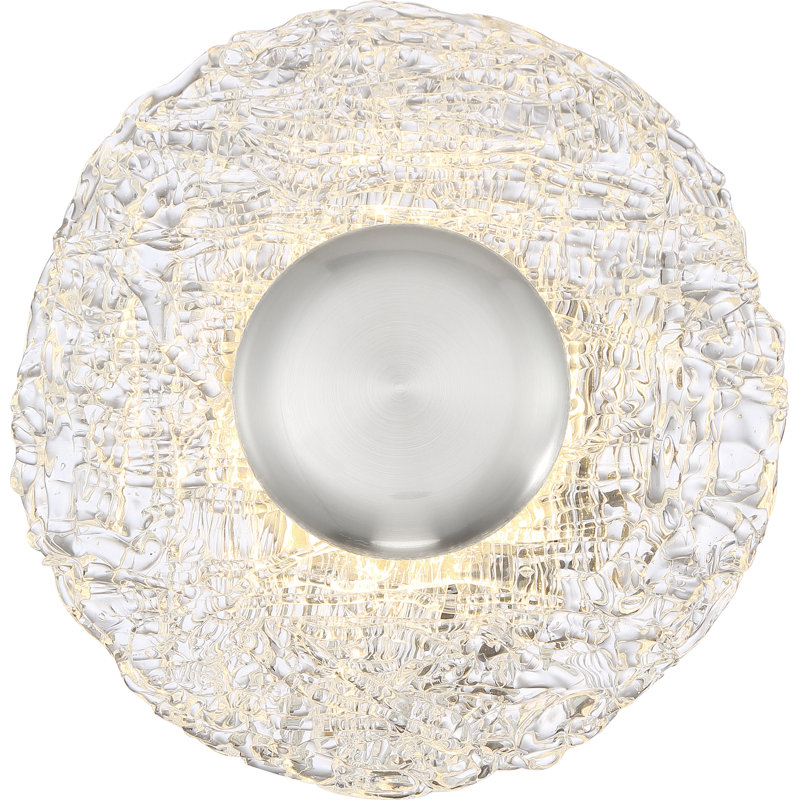 Elyssa Glass LED Flush Mount, Polished Nickel