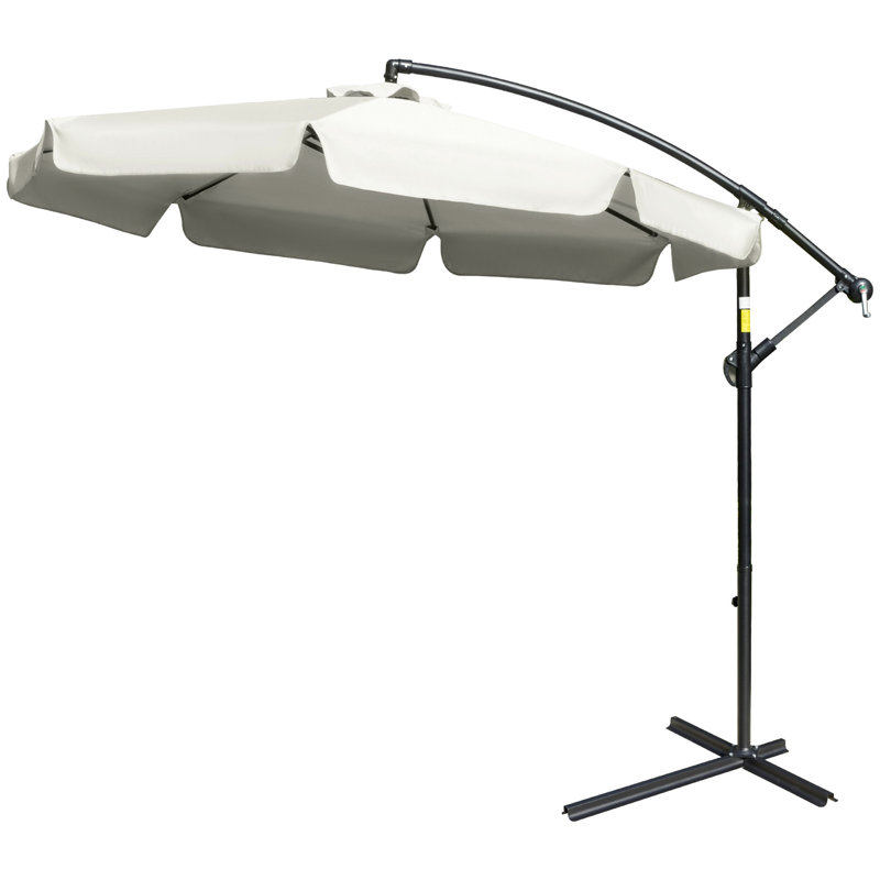 Brikene 265cm Tilt Cantilever Parasol, White