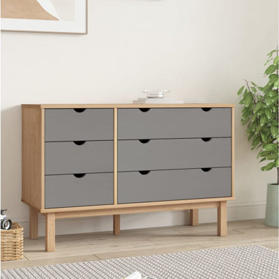VidaXL Cabinet Dresser Drawer Chest Cabinet with Drawers OTTA Solid Wood Pine