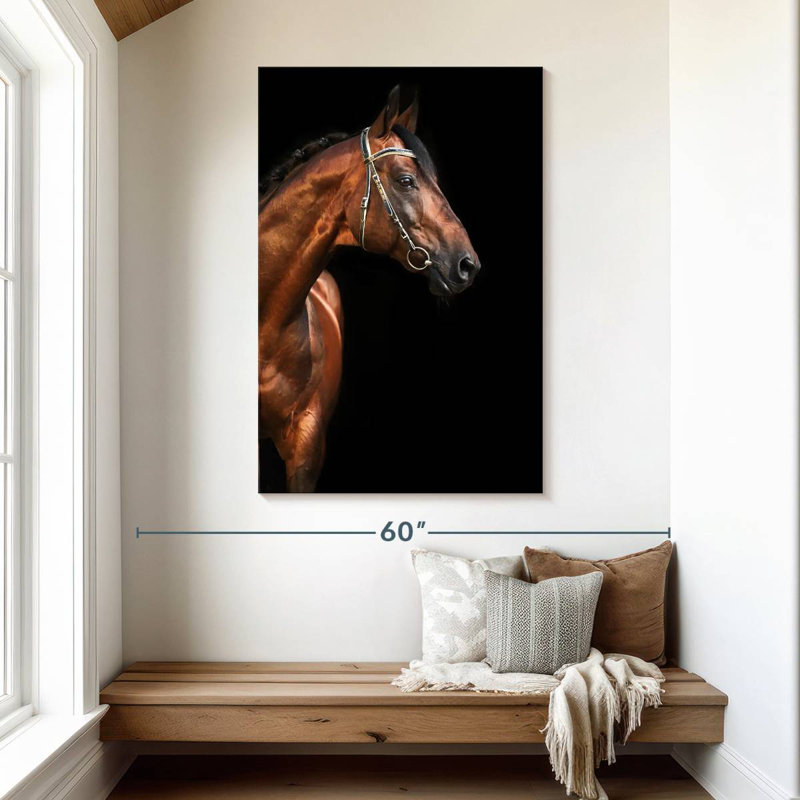 Brampt Bay Stallion Horse, 48" H x 32" W