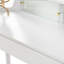 Modern Corner Makeup Vanity Desk With Large Storage, Led Mirror & Stool, Brightness Adjustable, Space-Saving For Small Places, White