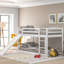 Lit simple au-dessus d'un lit superposé avec glissade stable et blanc - construction pour glissade sécuritaire à long terme