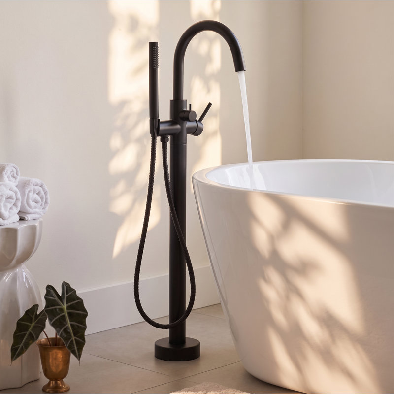 Circular Single Handle Tub Faucet, Matte Black